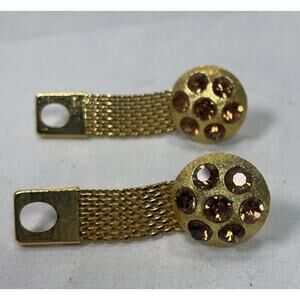 Men’s amber stone gold wrap around cuff links Celebrity NY.